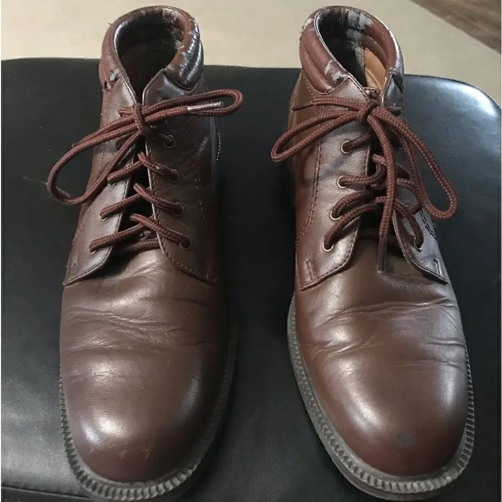 Vintage Dane Leather Kids Shoes Brown Size 4K